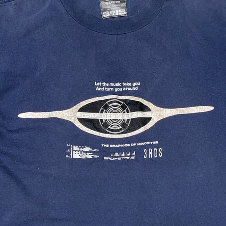 【USED】90'S THIRD STONE REFLECTOR GRAPHIC T-SHIRT NAVY