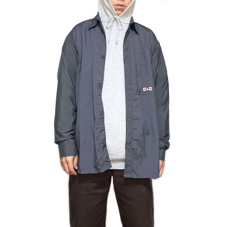 【DEAD STOCK】90'S FLY NYLON RIP STOP SHIRT "DARK GRAY"