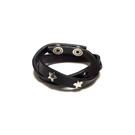 【USED】00's DIESEL Star Stud Leather 2-Way Wrap Bracelet & Choker