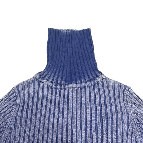 【USED】00's Indigo Ribbed Turtleneck Knit