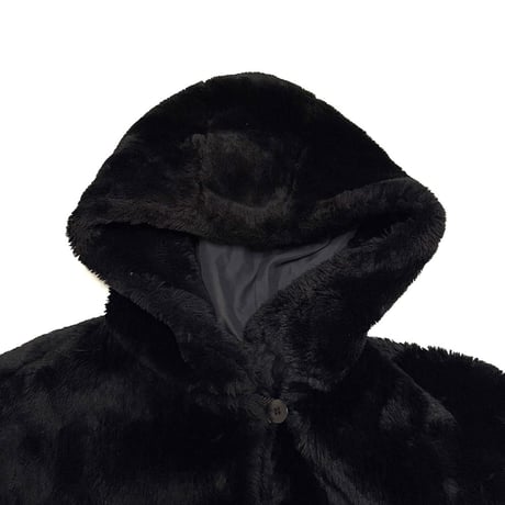 【USED】90's-00's Calvin Klein Sport Hooded Faux Fur Coat