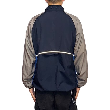 【USED】00's NIKE Panelled Track Jacket Navy × Grey × Blue Colorway