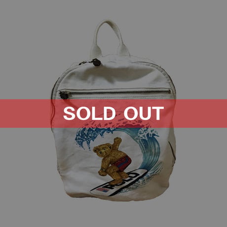 【USED】90'S RALPH LAUREN POLO BEAR CANVAS BACKPACK