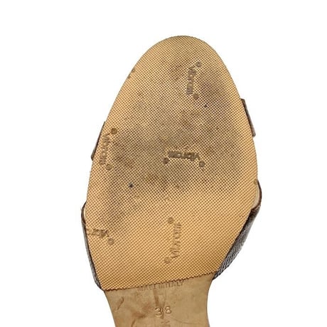 【USED】00'S MANOLO BLAHNIK SNAKESKIN OPEN TOE MULES