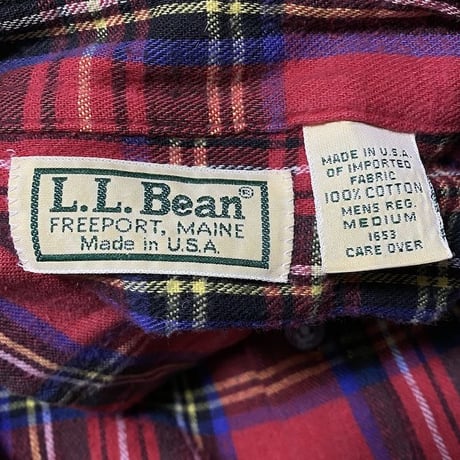 【USED】90'S L.L,BEAN TARTAN CHECK SHIRT