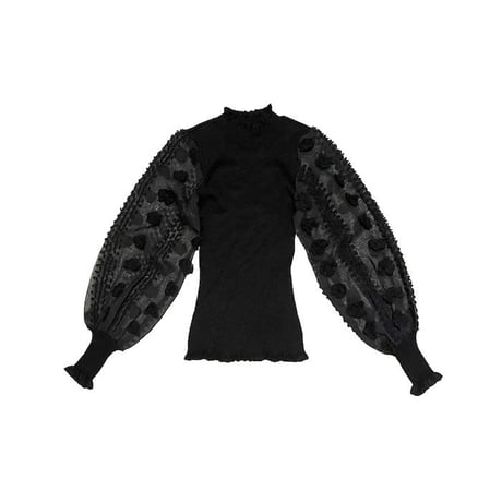 【USED】00'S ALMOST FAMOUS SEE-THROUGH BALLOON SLEEVE L/S KNIT TOP