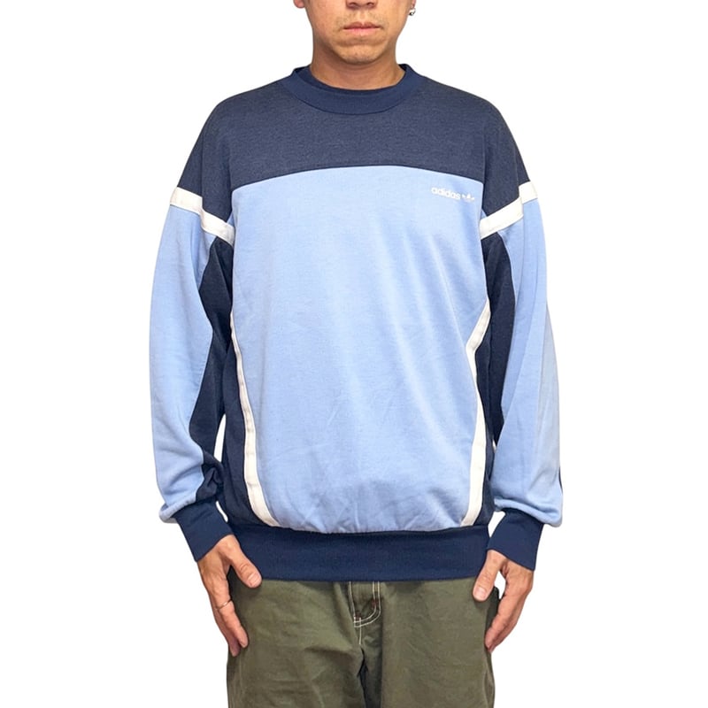 USED】80's adidas Hungary-Made Panel Sweatshirt