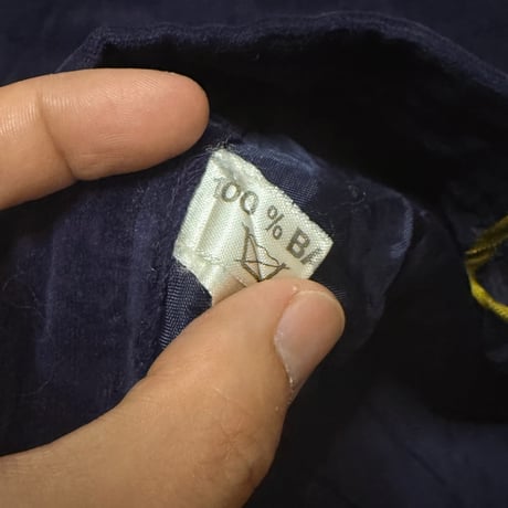 【USED】80's Navy Velour A-Line Skirt with RIES Zipper