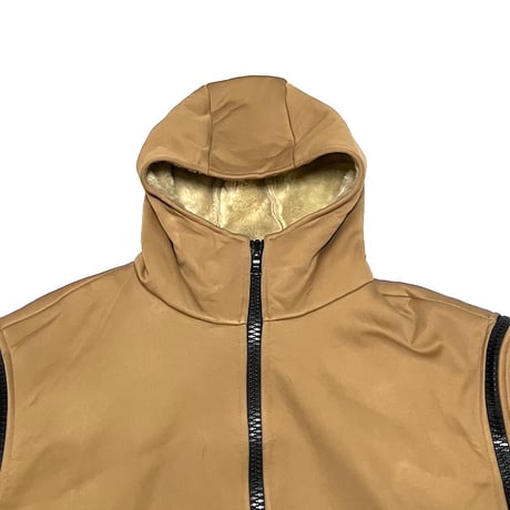 【USED】MIU MIU 1999AW DETACHABLE SLEEVES LINING FUR HOODED COAT