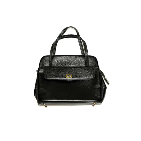【USED】70's LEATHER HAND BAG with S&H ZIPPER