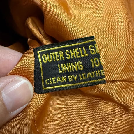 【USED】70's LAKELAND White Label Caramel Leather Field Jacket