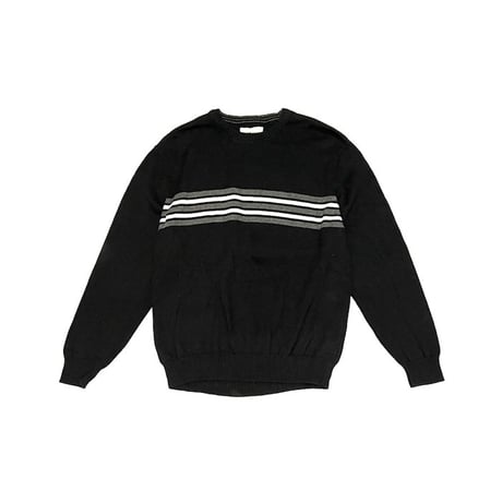 【USED】90'S-00'S SUN RIVER LINE COTTON KNIT SWEATER BLACK