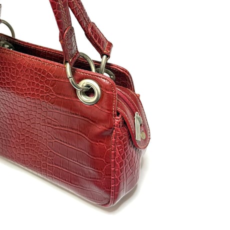 【USED】Vintage CROCODILE EMBOSSED HAND BAG