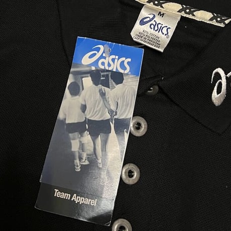 【DEAD STOCK】90'S ASICS METAL BUTTON POLO SHIRT