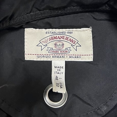 【USED】90'S ARMANI JEANS BLACK NYLON JACKET