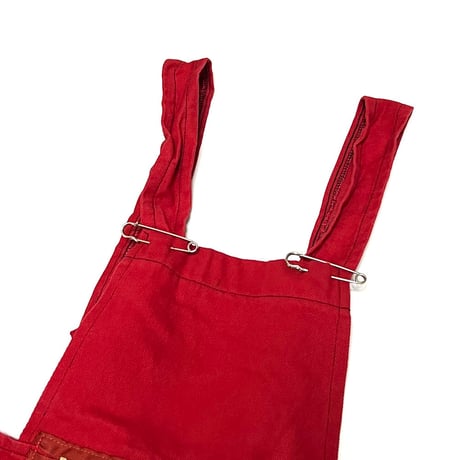 【USED】80's ONO eno ENGLAND OVERALL SKIRT RED
