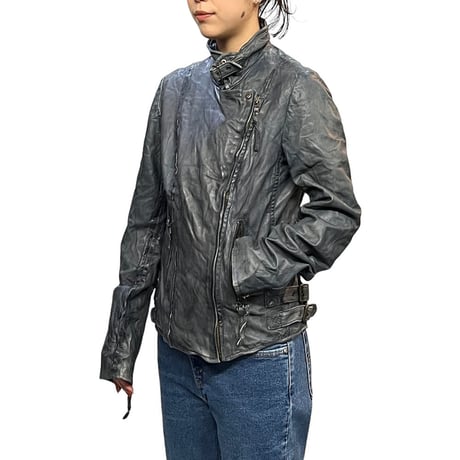 【USED】00's ESPRIT CRINKLE LAMB LEATHER MOTO JACKET