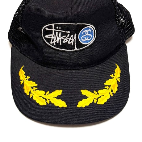 【USED】90's BOOTLEG STUSSY LAUREL EMBROIDERED MESH CAP