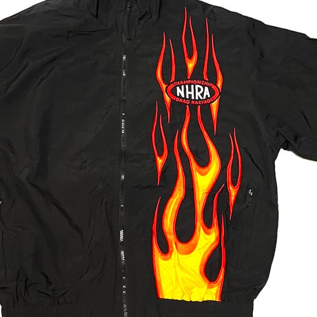 【USED】90'S NHRA FIRE PATTERN JACKET