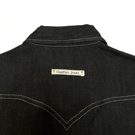 【USED】90's Gaultier Jeans LANTERN SLEEVE LINEN SHIRT BLACK