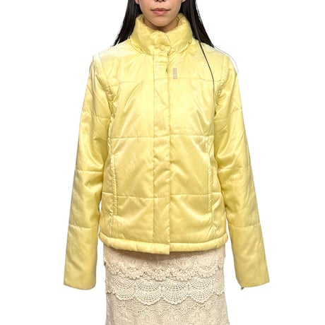 【USED】00's NIKE Detachable Sleeve Puffer Jacket Pastel Yellow