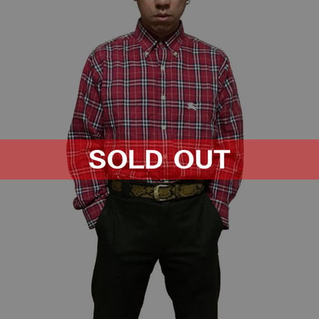 【USED】BURBERRYS RED CHECK B.D SHIRT