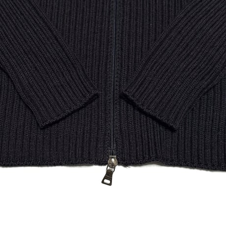 【USED】00's PRADA Ribbed Wool Drivers Knit Zip-Up