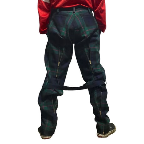 【USED】90'S VIVIENNE WESTWOOD PINK GORDON WOOL BONDAGE TROUSERS