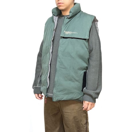 【USED】90'S-00'S TOMMY JEANS GIMMICK DESIGN DOWN VEST