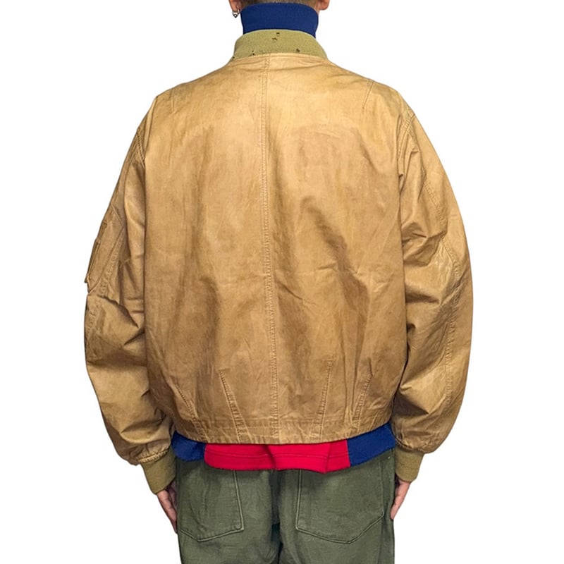 USED】90's EMPORIO ARMANI Leather MA-1 Flight J