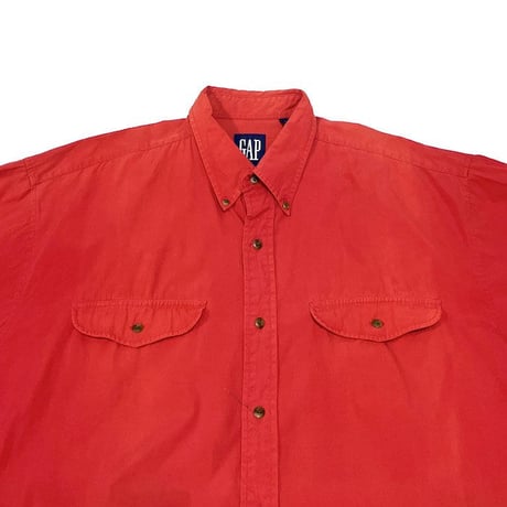 【USED】90'S OLD GAP VERMILION COLOR B.D.SHIRT