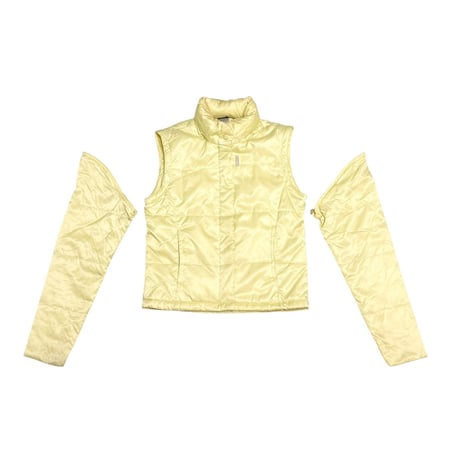 【USED】00's NIKE Detachable Sleeve Puffer Jacket Pastel Yellow