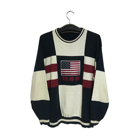 【USED】90'S USA COTTON KNIT SWEATER