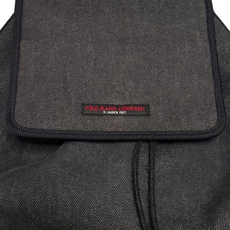 【USED】90's-00's Polo Jeans Co. Ralph Lauren Black Denim Drawstring Backpack