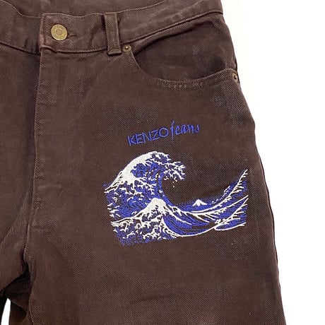 【USED】90'S KENZO JEANS HOKUSAI WAVE PANTS