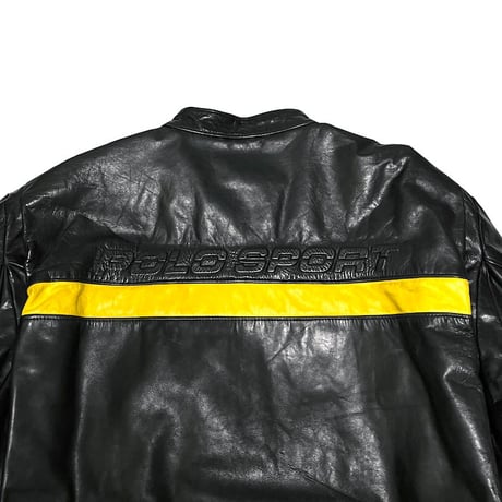 【USED】90's POLO SPORT RALPH LAUREN LEATHER BIKER JACKET