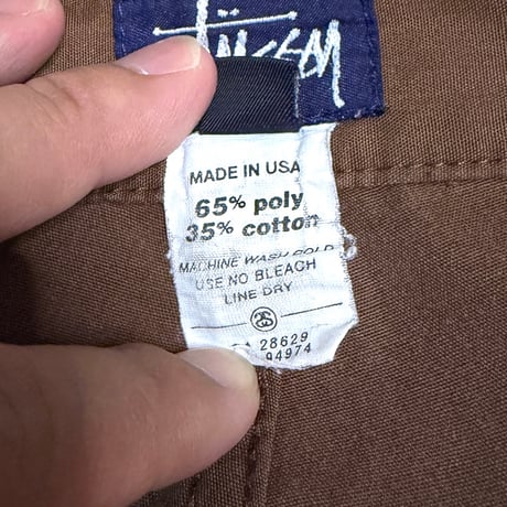 【USED】90's-00's STUSSY Utility Work Shorts Brown