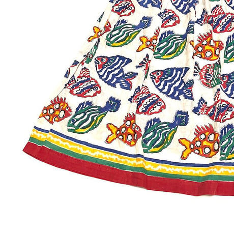【USED】90'S Taraliya FISH PATTREN LONG SKIRT