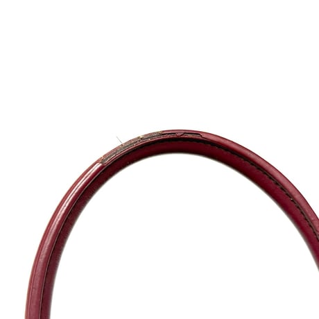 【USED】00's Pringle of Scotland Burgundy PVC Leather Mini Boston Bag