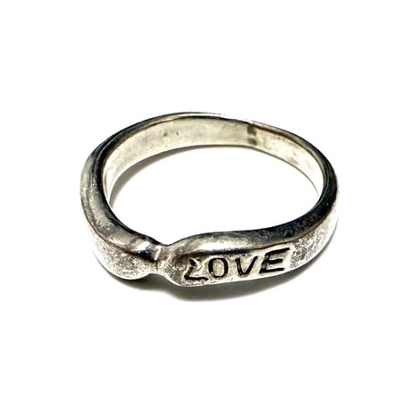 【USED】Vintage Sterling Silver LOVE Wave Band Ring