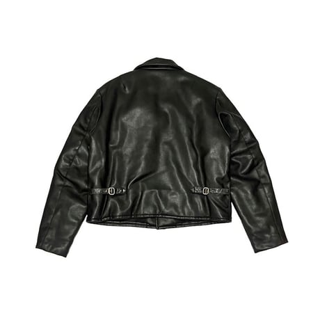 【USED】80's-90's EMPORIO ARMANI SHORT LENGTH SYNTHETIC LEATHER JACKET