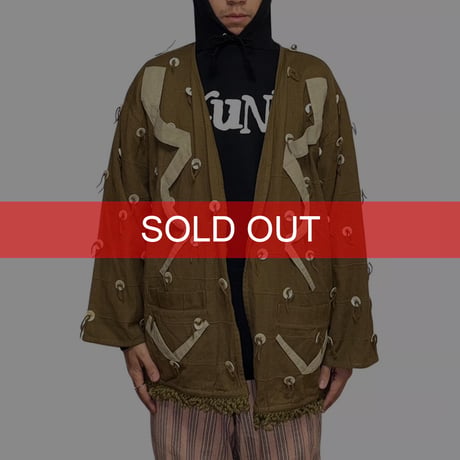 【USED】90's YAK MAGIK Shell Button & Hemp Embellished Jacket