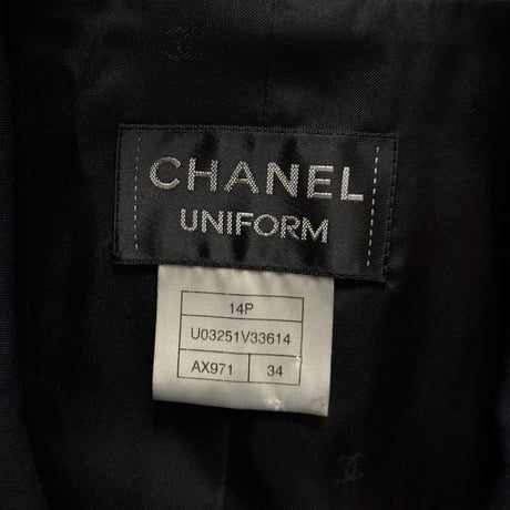 【USED】CHANEL UNIFORM 2014PRE Navy Tailored Jacket Made in France