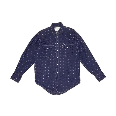 【USED】80's CIMARRON MALAGUENA SQUARE DOT PATTERN WESTERN SHIRT
