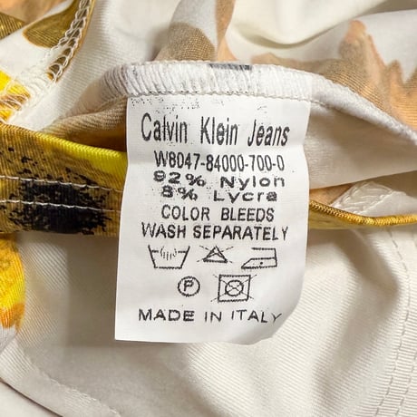 【USED】00's CK Calvin Klein Jeans Sunflower Button-Up Shirt Made in Italy