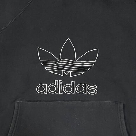 【USED】90'S ADIDAS TREFOIL EMBROIDERY HOODIE