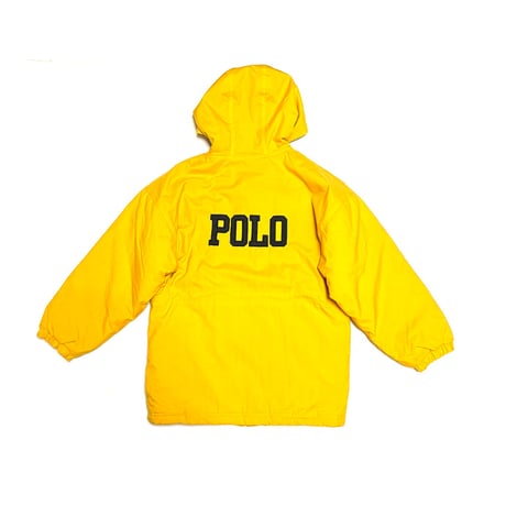【USED】90's POLO SPORT Ralph Lauren Yellow Hooded Puffer Coat