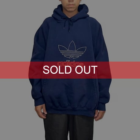【USED】90'S ADIDAS TREFOIL EMBROIDERY HOODIE