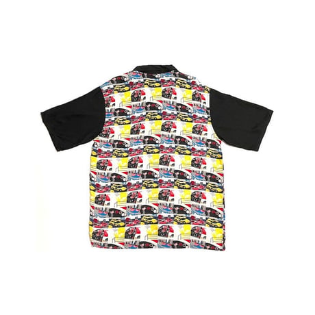 【USED】90'S CAR RACING DESIGN S/S OPEN COLLAR SHIRT