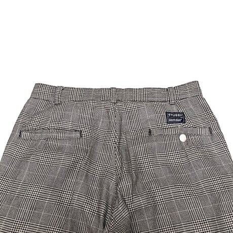 【USED】90's STUSSY GLEN CHECK COTTON TROUSERS